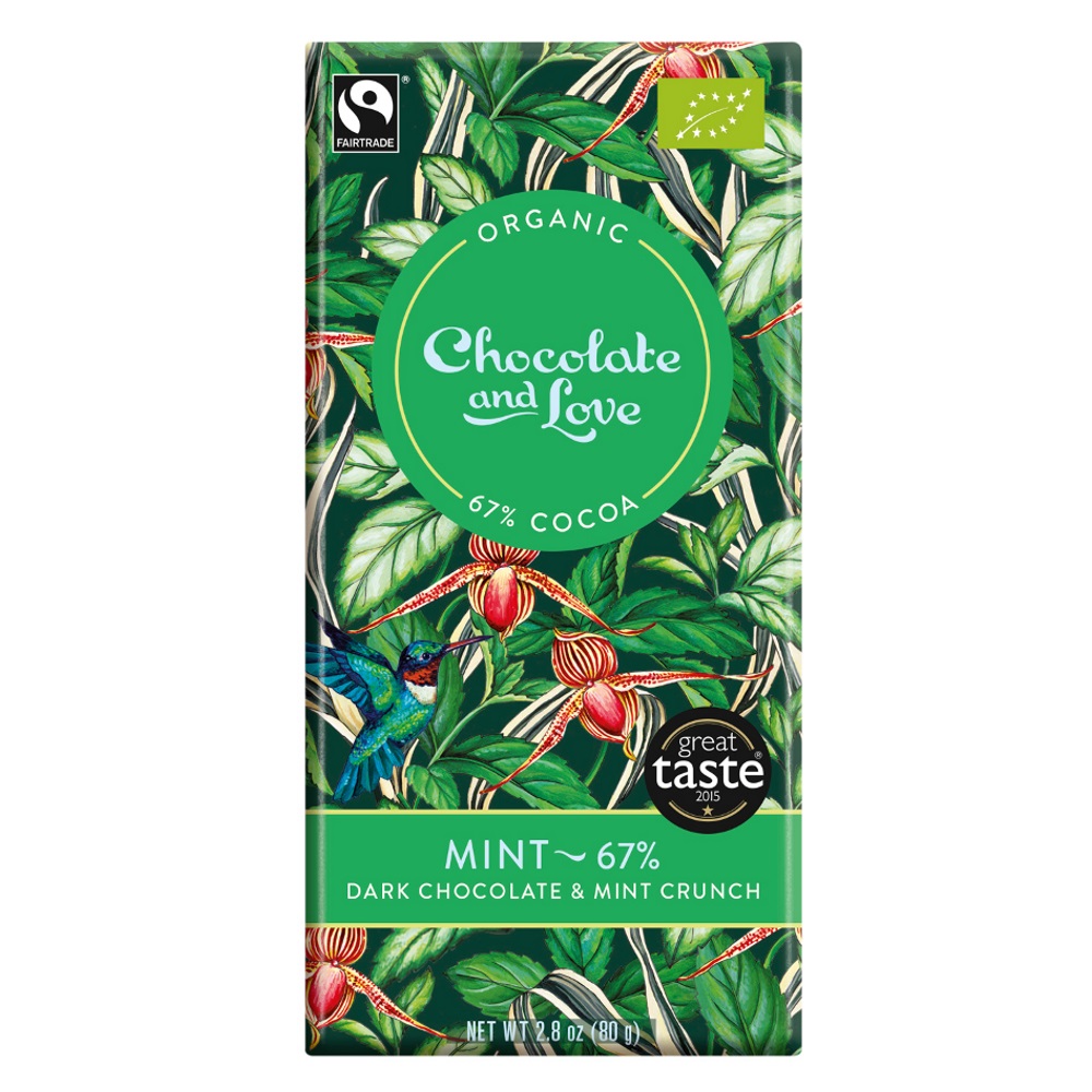 BIO hořká čokoláda 67% MINT 80g od Chocolate & Love