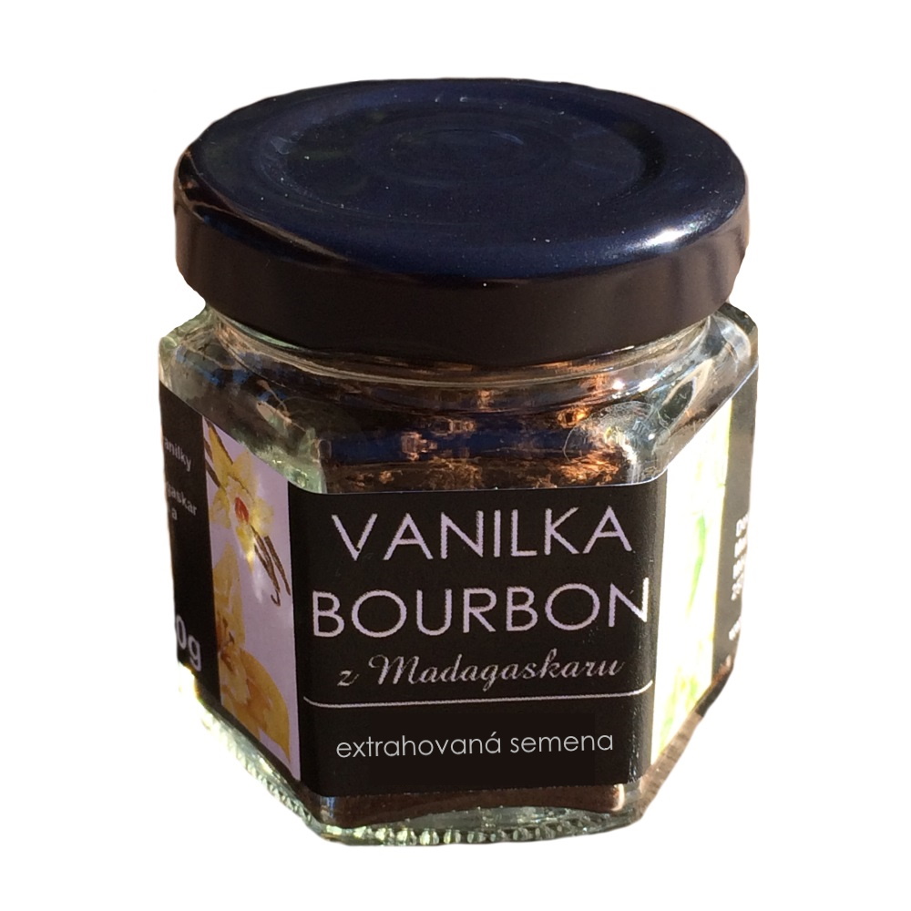 semena vanilky Bourbon extrahovaná Madagaskar 20g