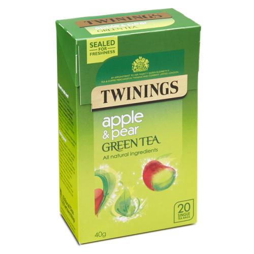 zelený čaj JABLKO & HRUŠKA 20 sáčků / 40g od Twinings - s lehce pomačkanou krabičkou