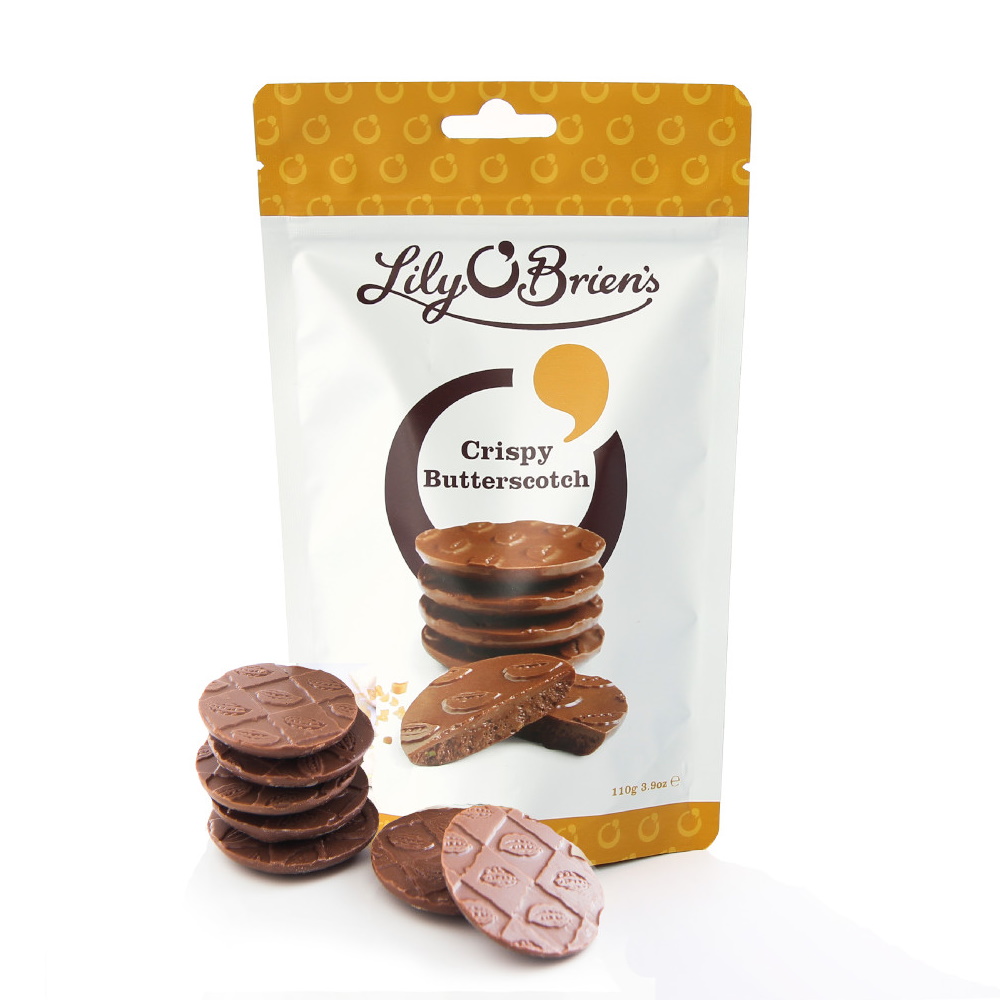 mléčná čokoláda s křupavým karamelem 110g LILY O'BRIENS trv.09/2023
