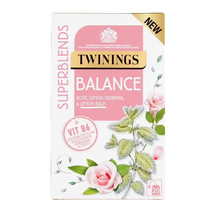 čaj SUPERBLENDS BALANCE s růží, citrónovou verbenou a meduňkou (20 sáčků)