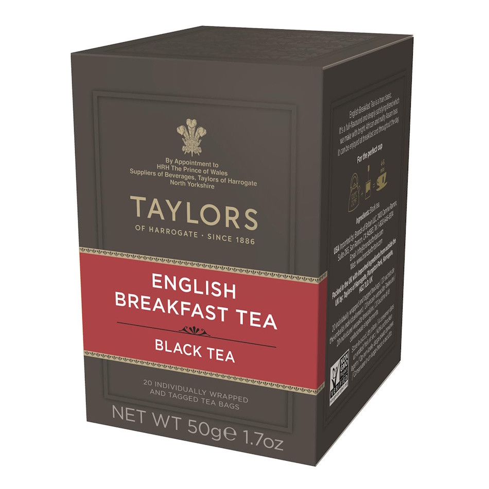 černý čaj ENGLISH BREAKFAST 20 sáčků / 50g od Taylors of Harrogate 