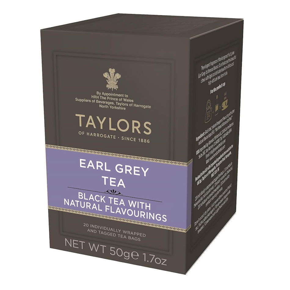 černý čaj EARL GREY 20 sáčků / 50g od Taylors of Harrogate
