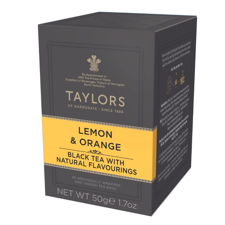 černý čaj CITRÓN a POMERANČ 20 sáčků / 50g od Taylors of Harrogate