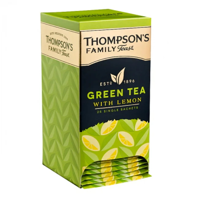 zelený čaj S CITRÓNEM (25 jednotlivě balených sáčků /50g) od Thompson's