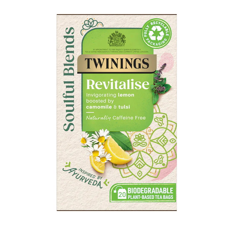 čaj SOULFUL BLENDS REVITALISE s heřmánkem, citrónem a tulsi (20 sáčků)
