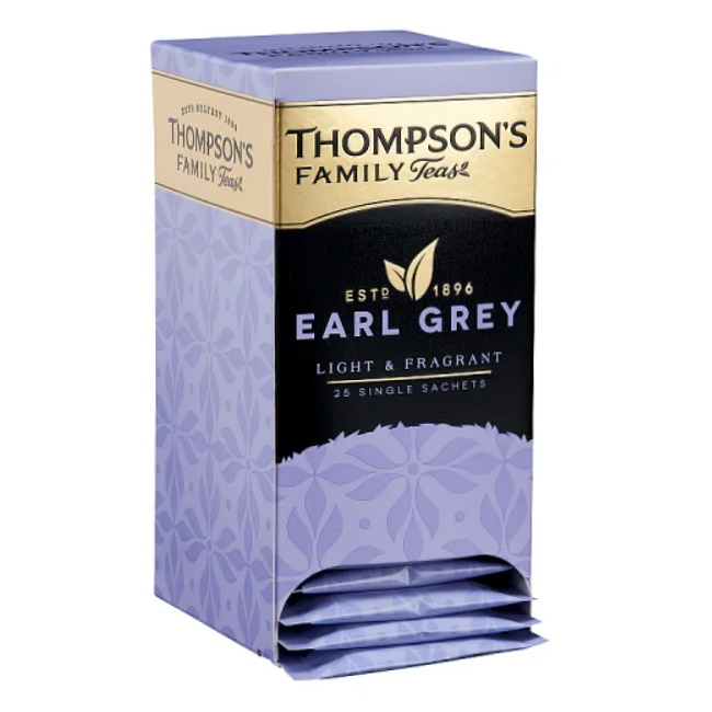 černý čaj EARL GREY (25 jednotlivě balených sáčků /50g) od Thompson's