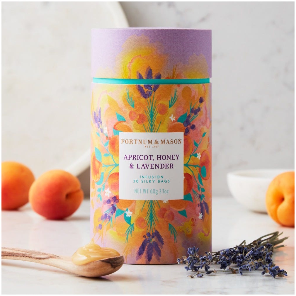 ovocný čaj MERUŇKA, MED & LEVANDULE 30 hedvábných pyramid / 60g od Fortnum & Mason