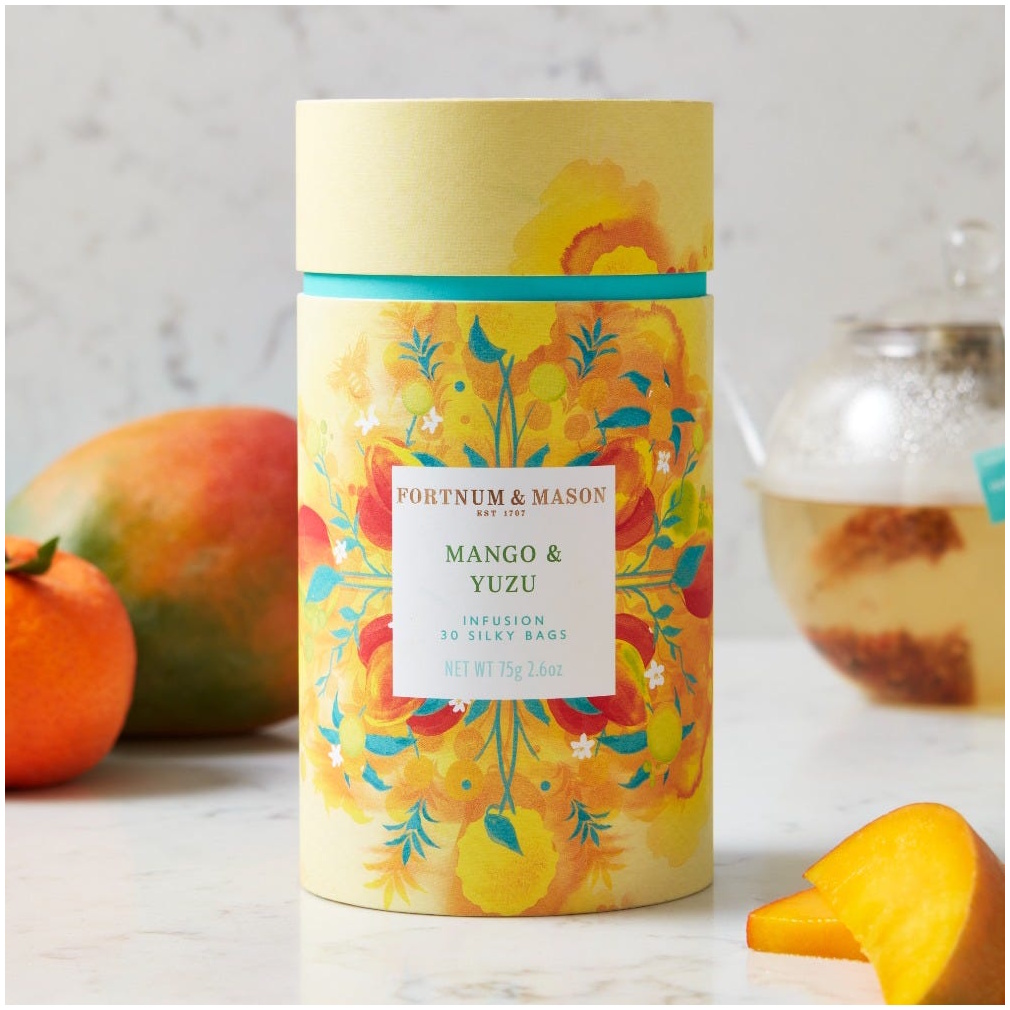 ovocný čaj MANGO & YUZU 30 hedvábných pyramid / 75g od Fortnum & Mason