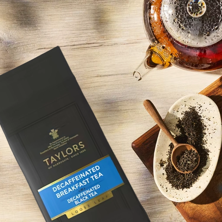 bezkofeinový černý čaj DECAFFEINATED BREAKFAST sypaný vážený 125g od Taylors of Harrogate