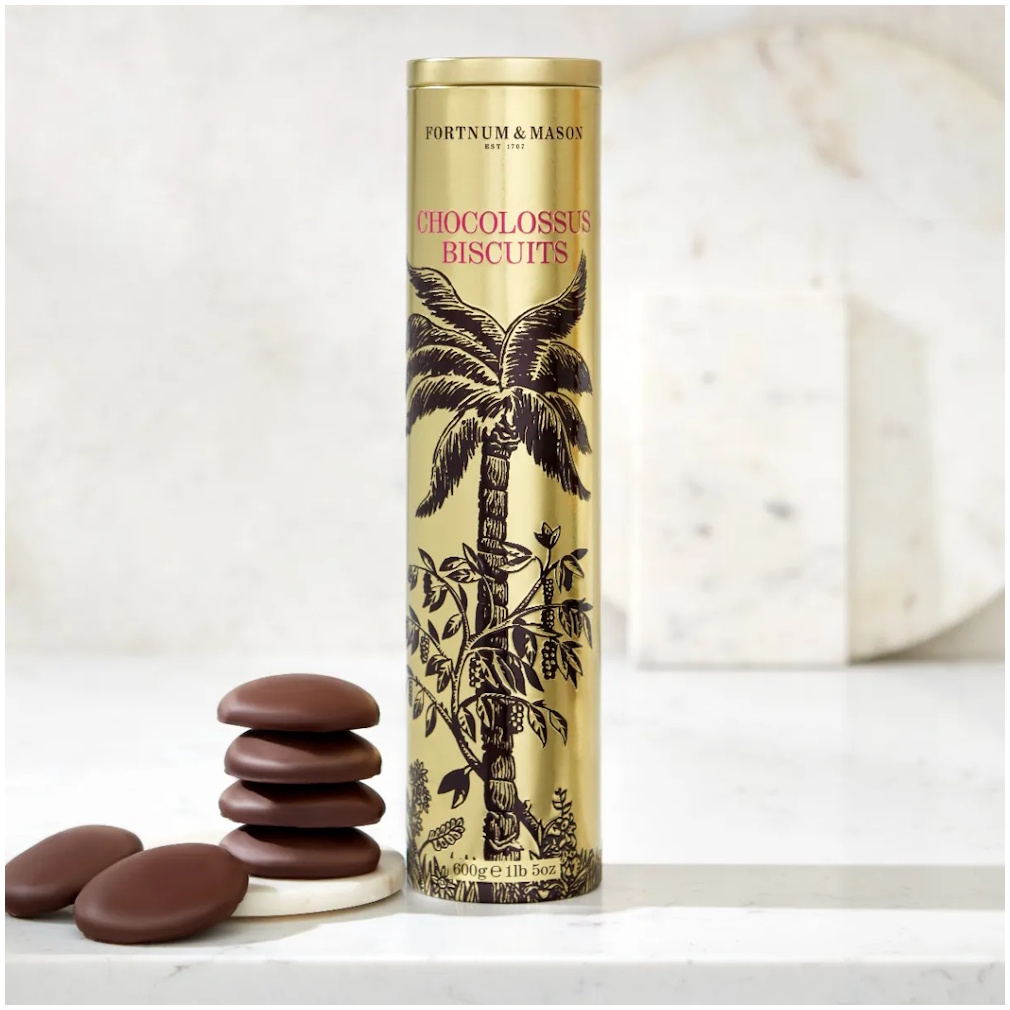 sušenky CHOCOLOSSUS 600g  dárková plechovka od Fortnum & Mason