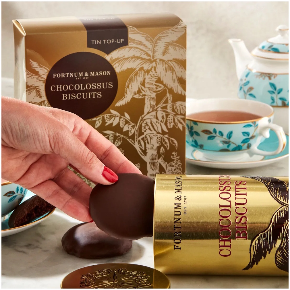 sušenky CHOCOLOSSUS 600g doplňovací balení od Fortnum & Mason