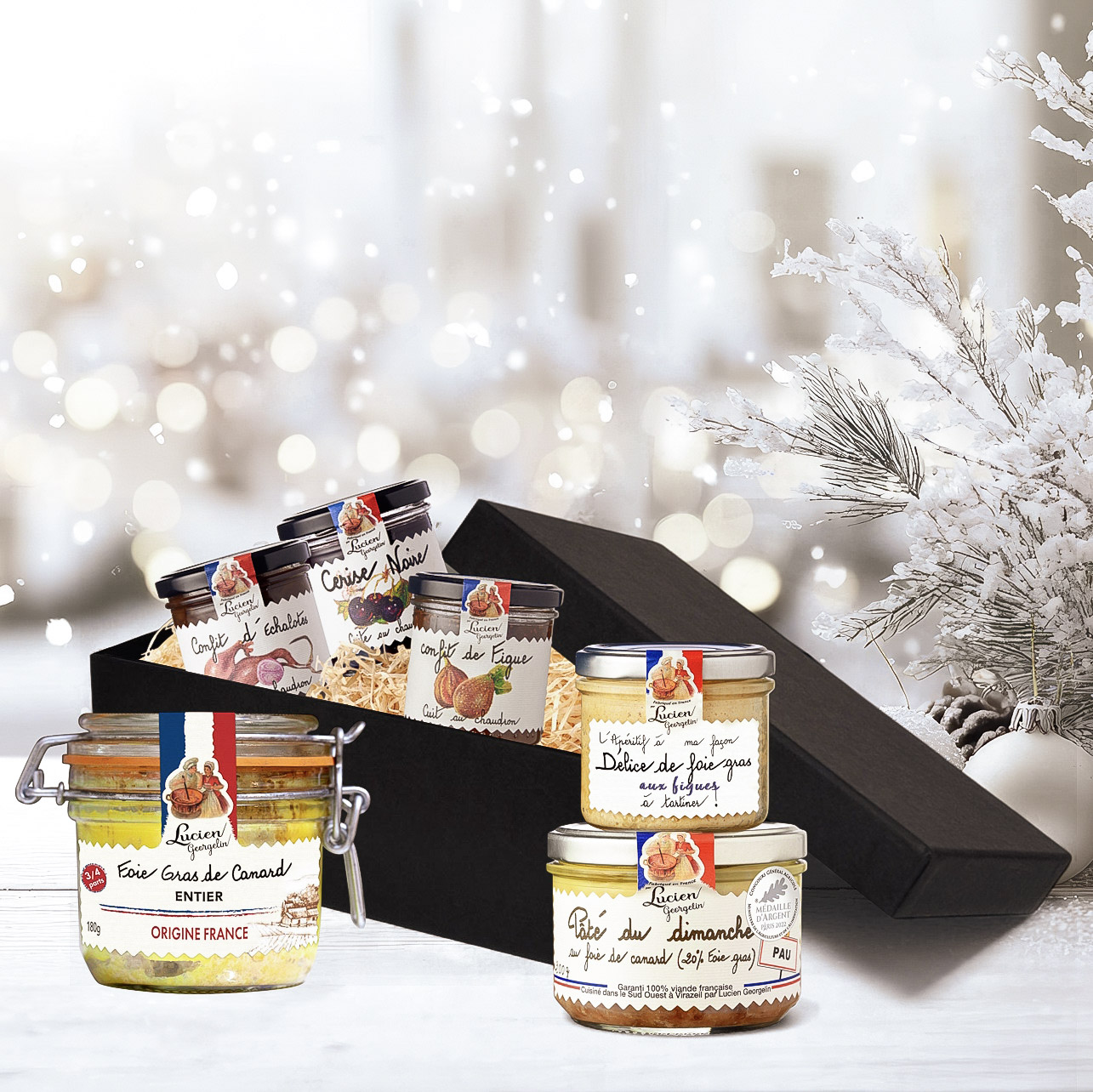 dárkový koš FOIE GRAS s delikatesami od Lucien Georgelin
