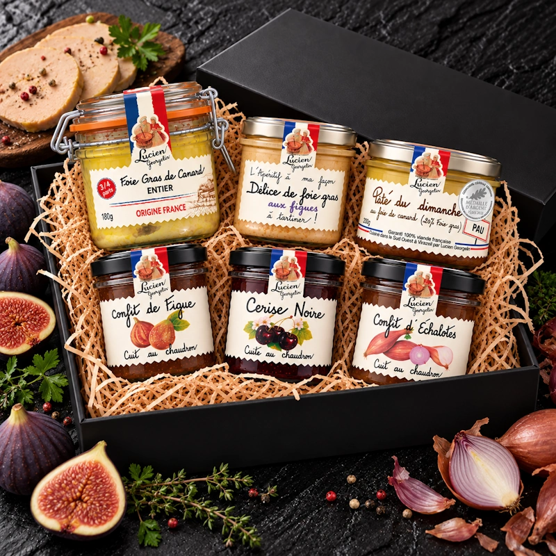 dárkový koš FOIE GRAS s delikatesami od Lucien Georgelin