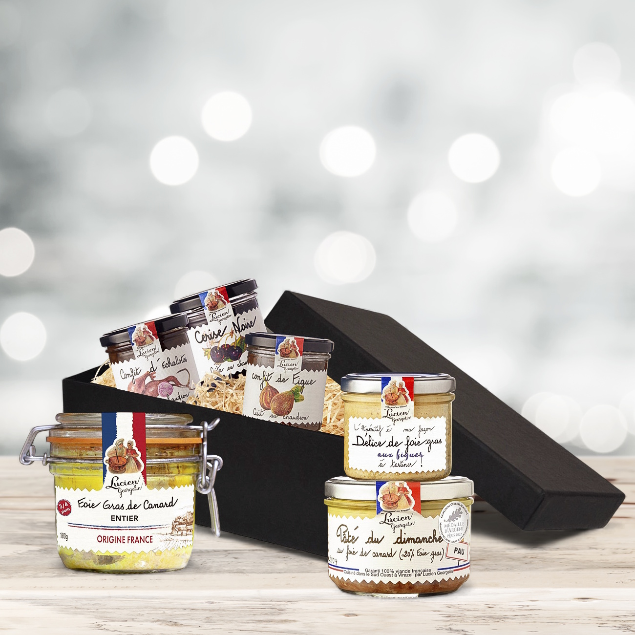 dárkový koš FOIE GRAS s delikatesami od Lucien Georgelin