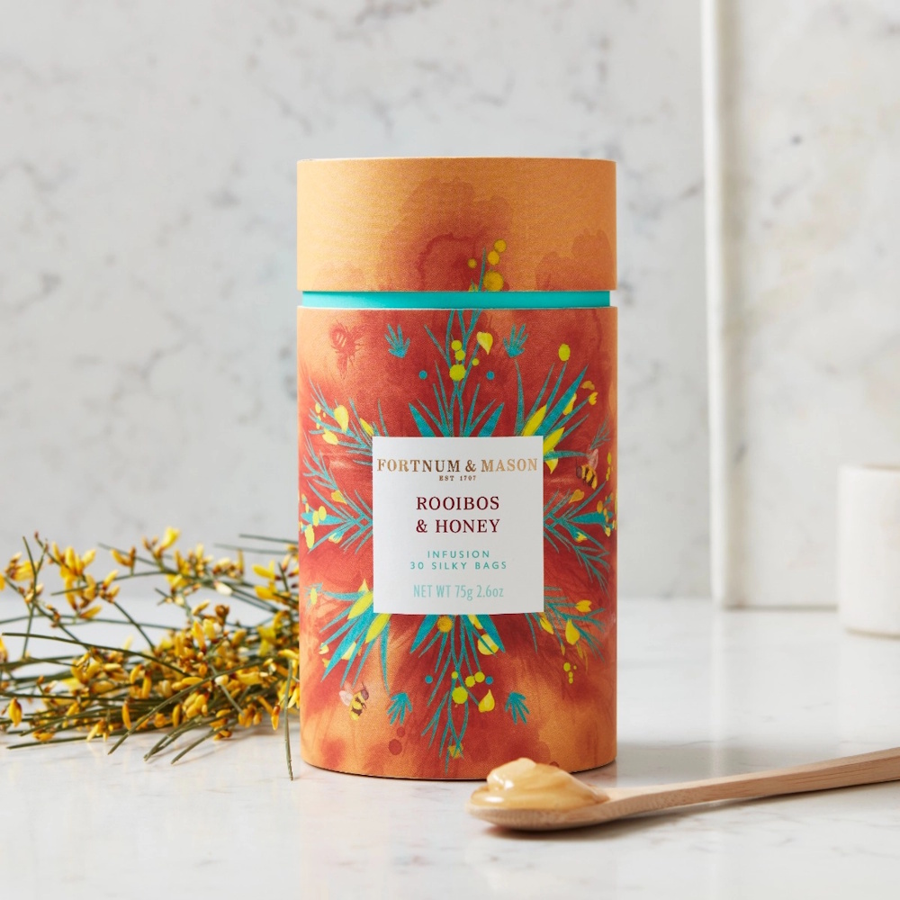 bylinný čaj ROOIBOS A MED 30 hedvábných pyramid / 75g od Fortnum & Mason