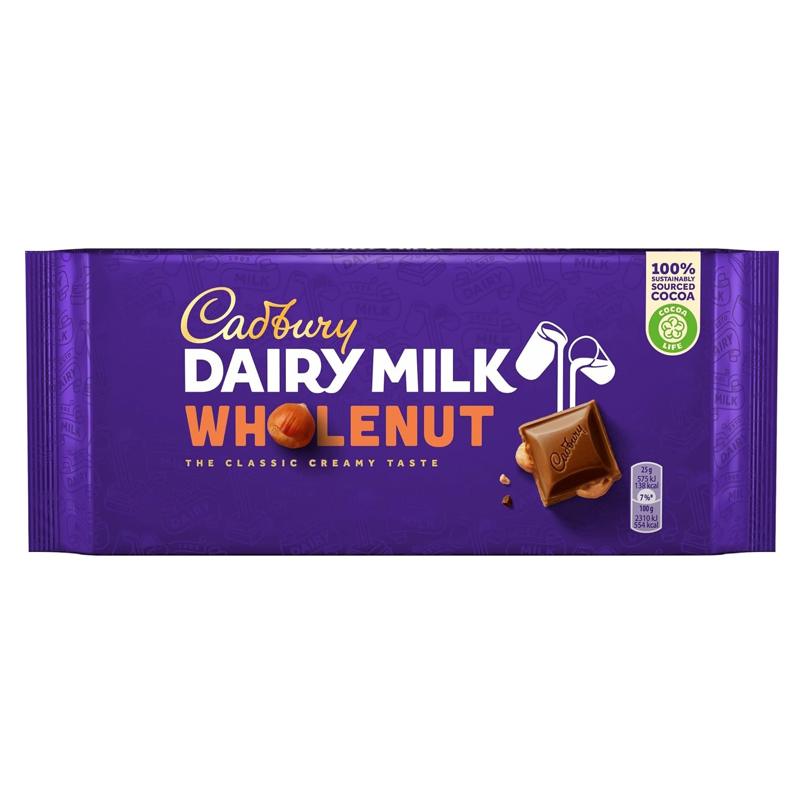 CADBURY mléčná čokoláda DAIRY MILK whole NUT 180g