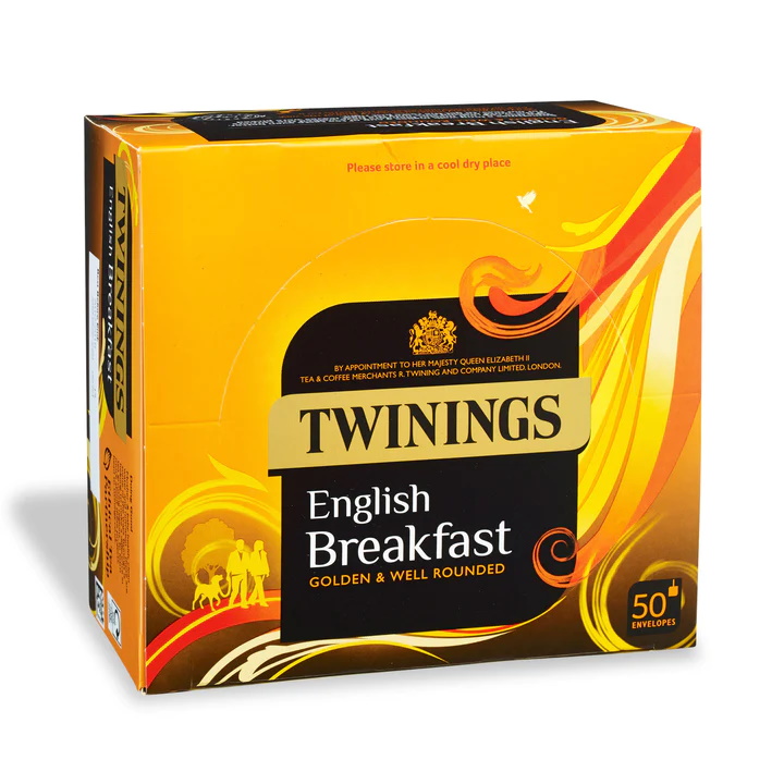 černý čaj ENGLISH BREAKFAST 50 jednotlivě balených sáčků / 187g od Twinings