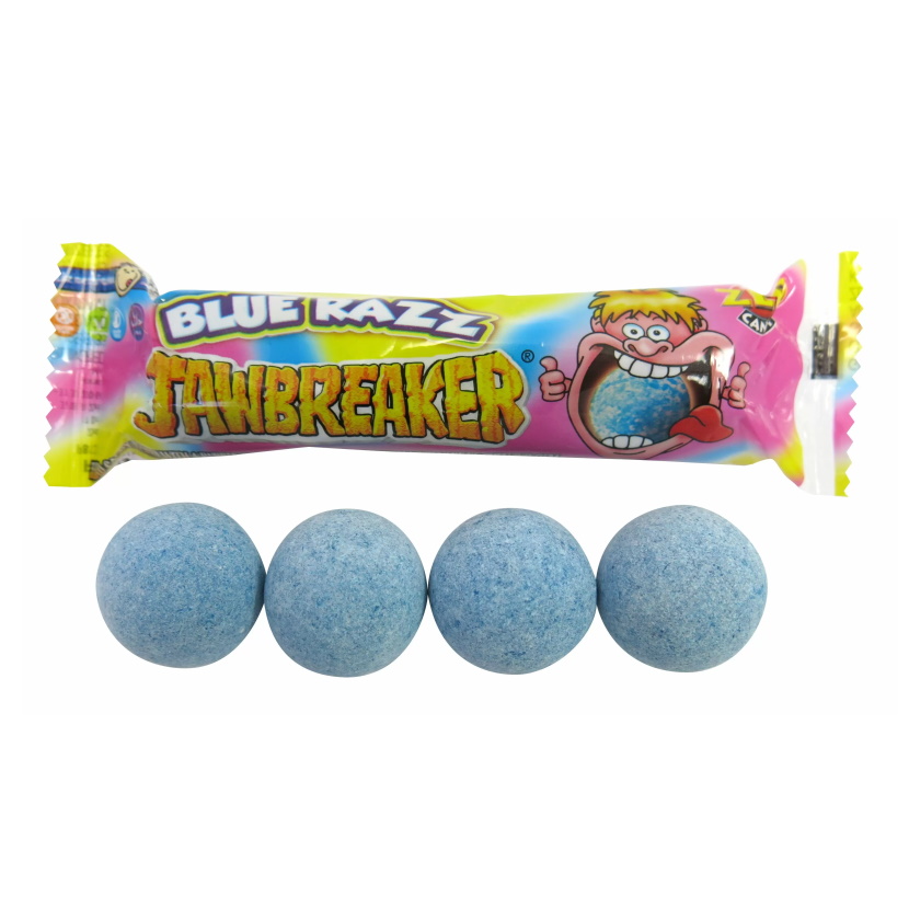 malinové bonbóny se žvýkačkou BLUE RAZZ JAWBREAKER (4ks / 33g)