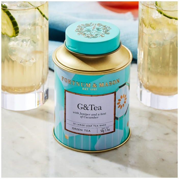 zelený čaj GIN & TONIC 20 hedvábných pyramid / 50g od Fortnum & Mason