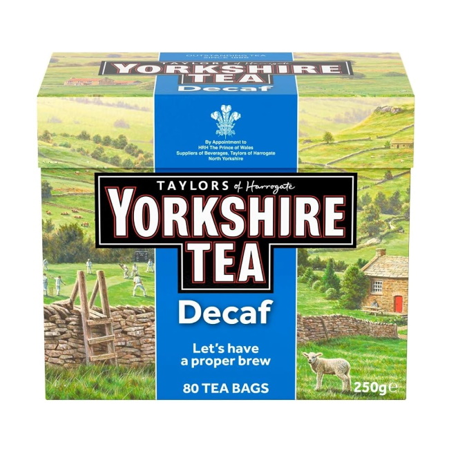 černý čaj YORKSHIRE TEA BEZKOFEINOVÝ 80 sáčků / 250g od Taylors of Harrogate  