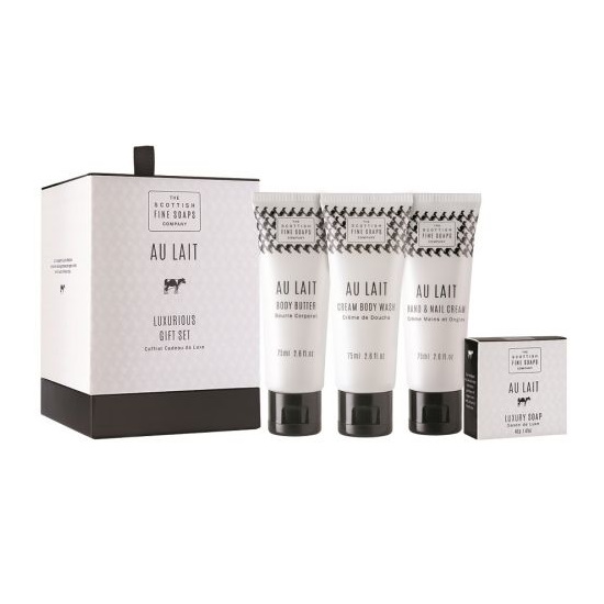 luxusní dárková sada kosmetiky AU LAIT od Scottish Fine Soaps