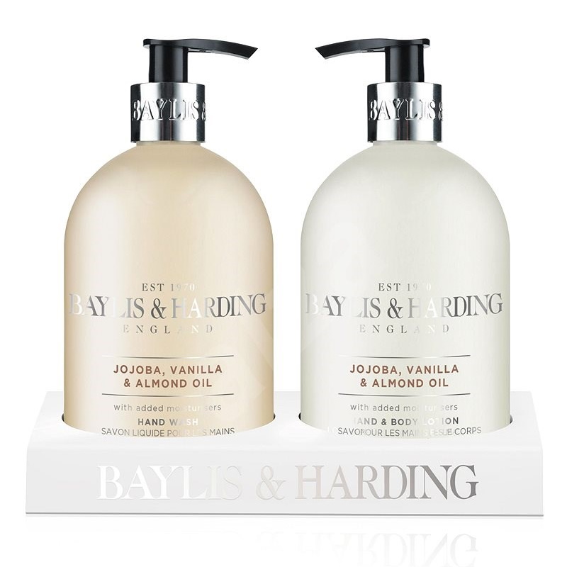 BAYLIS & HARDING - Mýdlo+mléko na ruce JOJOBA, VANILKA A MANDLOVÝ OLEJ (2x500ml)