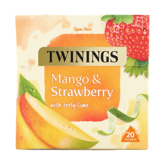 ovocný čaj MANGO, JAHODA A LIMETKOVÁ KŮRA 20 sáčků / 40g od Twinings