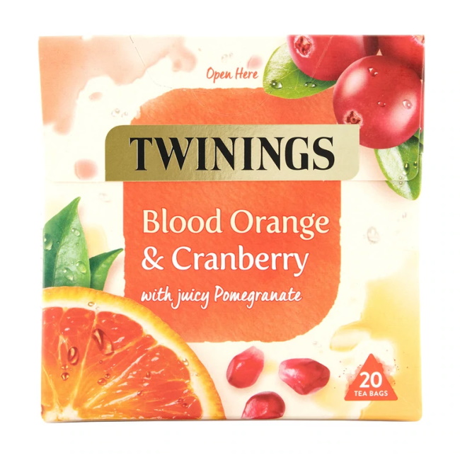 ovocný čaj ČERVENÝ POMERANČ, BRUSINKA A GRANÁTOVÉ JABLKO 20 sáčků / 40g od Twinings