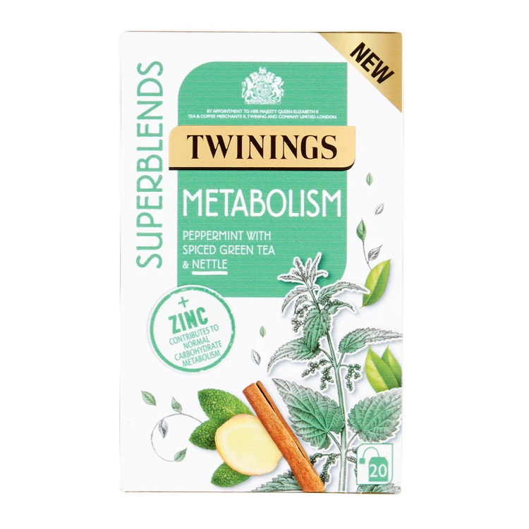 čaj SUPERBLENDS METABOLISM s mátou, zeleným čajem a kopřivou (20 sáčků)