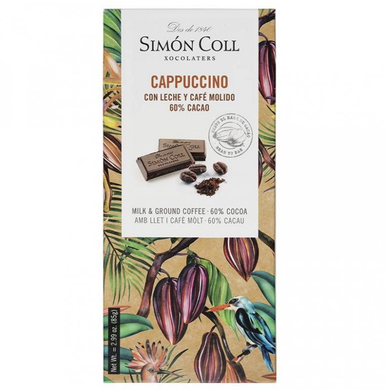 hořko-mléčná 60% čokoláda Cappuccino 85g SIMÓN COLL