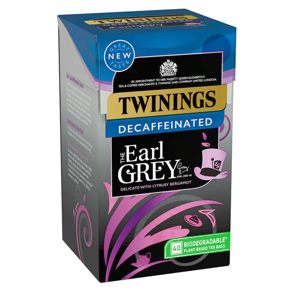 černý čaj EARL GREY bezkofeinový 40 sáčků / 100g od Twinings