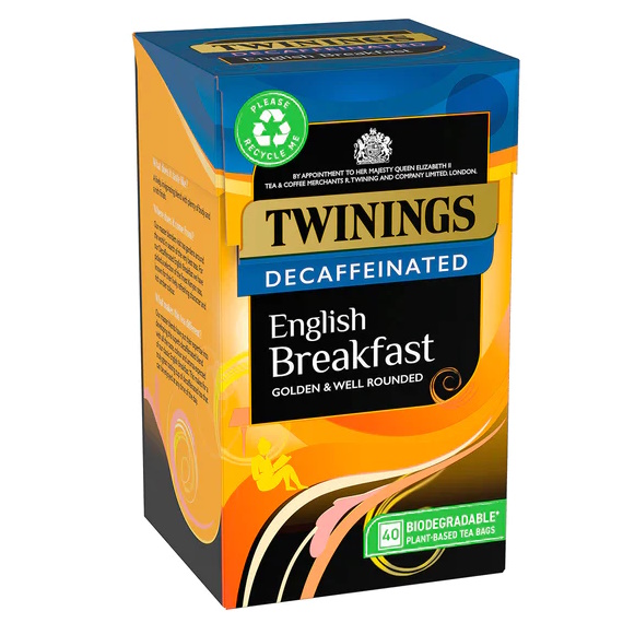 černý čaj ENGLISH BREAKFAST bezkofeinový 40 sáčků / 109g od Twinings